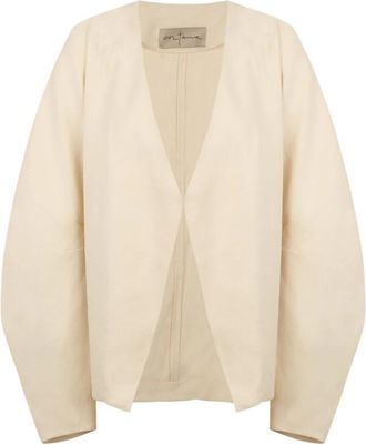 Cortana Ivory Jasje - Dames - Blazers - Beige - M - Linnen - Jassen
