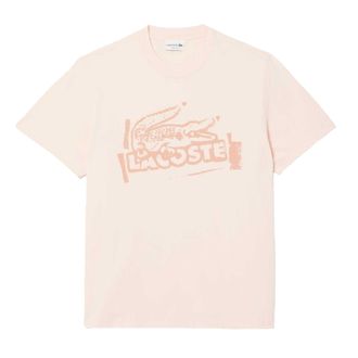 Lacoste Heren Bedrukt Katoenen Jersey T-shirt (Oranje)