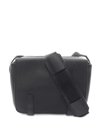 Loewe 2010s leather military messenger bag - Zwart