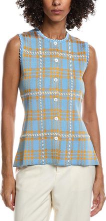 Lela Rose Jacquard Plaid Top