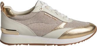 Michael Kors Luxe Lage Sneakers met Kettinggaas - Dames - Sneakers - Beige - 35 EU - Leer - Schoenen