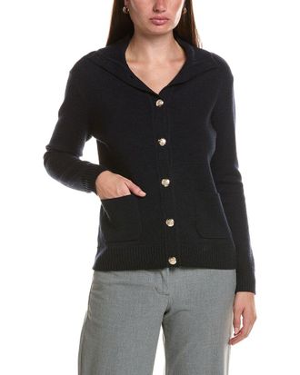 Bruno Magli Merino Wool Epaulet Sweater Jacket