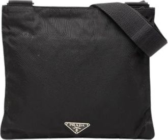 Prada Pre-owned Cross Body Bags, female, Black, Size: ONE SIZE Pre-owned Vintage Nylon Cross Body Bag