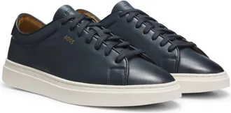 BOSS Cupsole sneakers in smooth leather with gold-tone logo