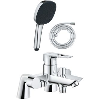 GROHE Conjunto Mezclador Mec&aacute;nico Para Ba&ntilde;era/ducha Grohe Start Loop + Teleducha Cuadrada De 2 Chorros + Manguera