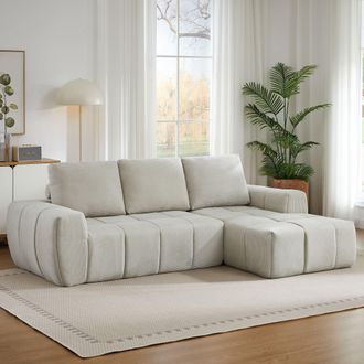 STILVORA Sof&aacute; De Compresi&oacute;n, Moderno Sof&aacute; De Esquina Extragrande, Lujoso Sof&aacute; En Forma De L De Terciopelo Con Cojines Extra&iacute;bles, Sof&aacute;s Acolchados Para Sala De
