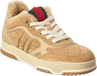 Gucci Re-Web Gg Suede & Wool Sneaker