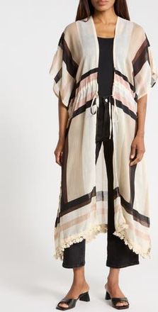 Vince Camuto Mixed Bold Duster in Black/Neutral at Nordstrom Rack