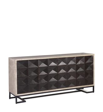 Moycor Aparador de madera de acacia negro anch. 183 cm