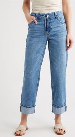 Wit & Wisdom High Waist Cuffed Boyfriend Jeans in Blue Vintage at Nordstrom Rack, Size 18 (Similar To 14W)