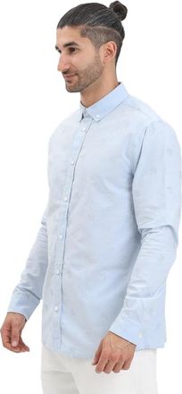 New Era Monogram MLB Shirt - Heren - Casual Overhemden - Blauw - L - Katoen - Overhemden