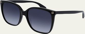 Gucci Square Acetate Sunglasses w/ Interlocking G Detail