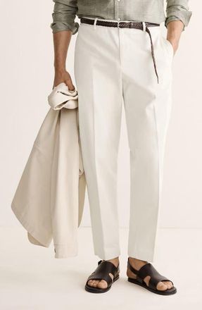 Mango Regular Fit Cotton Pants in Light Beige at Nordstrom, Size 38