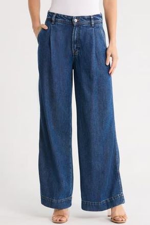 7 For All Mankind Denim Lustre Pleated High Waist Trouser Jeans in Centreville at Nordstrom Rack, Size 24