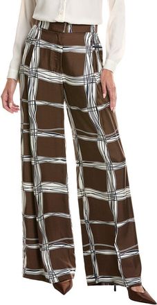 Oscar De La Renta Oscar De La Renta Wavy Plaid Silk Pant