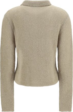 Our Legacy Womens Polo Collar Sweater With Buttons Soft Sage Shirts T-shirts And Polos