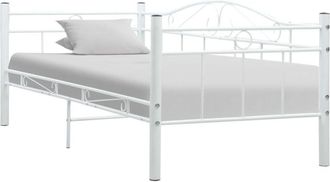 vidaXL Estructura De Sof&aacute; Cama Sin Colch&oacute;n Metal Blanco 90x200 Cm