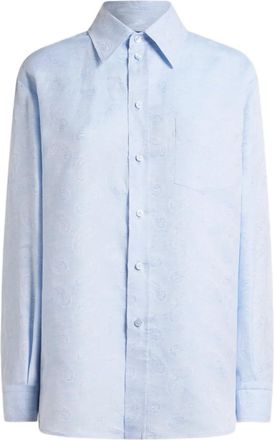 Etro paisley jacquard shirt - women - Cotton/Linen/Flax - 36 - Blue