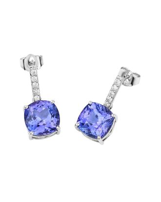 Diana M. Jewels Fine Jewelry 14K 5.64 Ct. Tw. Diamond & Tanzanite Dangle Earrings