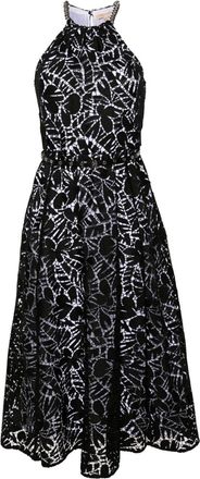 Michael Michael Kors broderie-anglaise belted midi dress - women - Polyester/Polyester - S - Black
