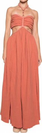 FORE COLLECTION Greek Roped Maxi Dress In Orange