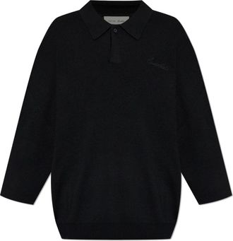 Fear of God V-neck Knitwear, male, Black, Size: XL Signature 90s Knit Polo