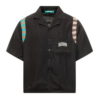 Barrow Short Sleeve Shirts, male, Black, Size: M Viscose Shirt