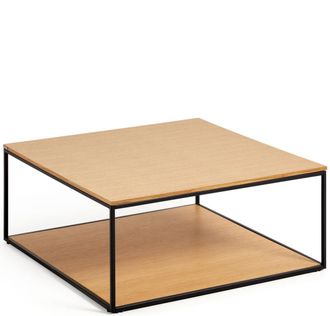 K Home Design Couchtisch Xoanny 80 x 80 cm, Eiche Natur/Schwarz