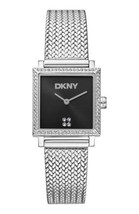 DKNY Milanese Square Watch, 24mm x 31mm in Black/Silver at Nordstrom