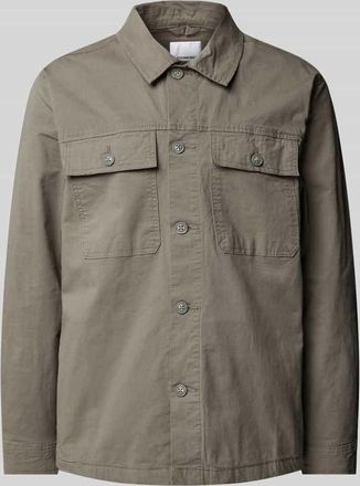 Lindbergh Lindbergh Hemdjacke mit Brustpattentaschen in Oliv, Gr&ouml;&szlig;e M