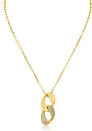 Kenneth Jay Lane Pavé Interlocking Chain Pendant Necklace in Clear/Gold at Nordstrom Rack, Size 16