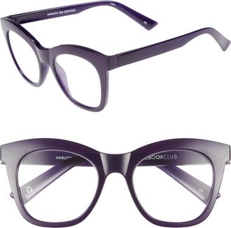 The Book Club Harlots Bed 51mm Blue Light Blocking Reading Glasses in Lilac at Nordstrom, Size +1.00