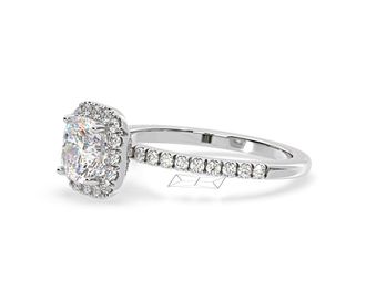 The Diamond Store Beatrice Lab Diamond Halo Engagement Ring 18K White Gold 1.65ct F/VS1