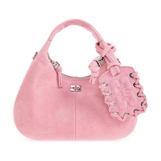 Ganni Handbags, female, Pink, Size: ONE SIZE Leather Handbag