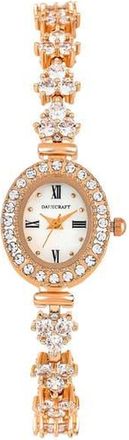 Danecraft Crystal Mother-of-Pearl Quartz Bracelet Watch, 20mm x 23mm in Rosegold at Nordstrom Rack