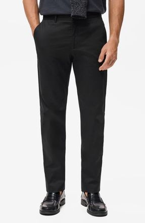 Mango Dublino Slim Fit Flat Front Stretch Stretch Chinos in Black at Nordstrom, Size 34