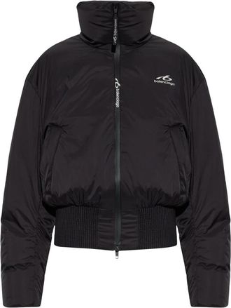 Balenciaga Korte jas met geribde zoom - Dames - Winterjassen - Zwart - M - Jassen