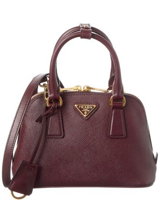 Prada Logo Mini Saffiano Leather Satchel