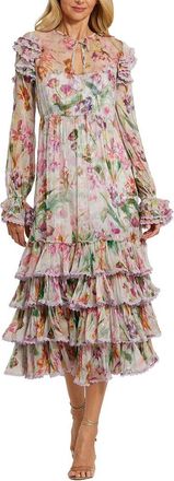 Mac Duggal Ruffle Midi Dress