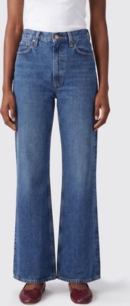 A Gold E Jeans flared a vita alta in denim di cotone con design a 5 tasche