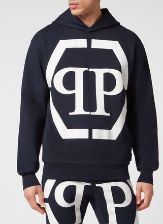 Philipp Plein Hooded Sweatshirt Hexagon Men in Bluenavy/white at Nordstrom, Size Xxx-Large