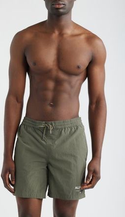 AllSaints Underground Swim Trunks in Maple Green at Nordstrom, Size Xx-Large