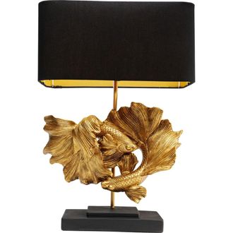 Kare Design L&aacute;mpara de mesa 53 cm de poliresina bicolor negro y oro