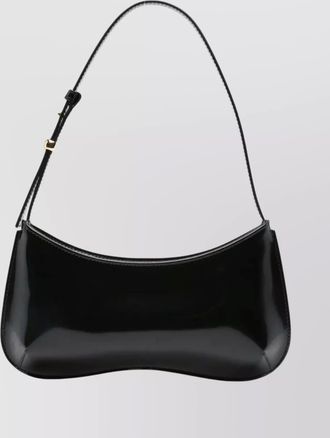 Jacquemus curved calfskin shoulder bag with adjustable strap