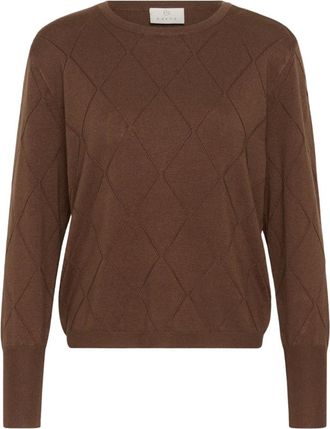 Kaffe Truien & Vesten, Dames, Bruin, M, Nylon, KAlizza Argyle Pullover LS