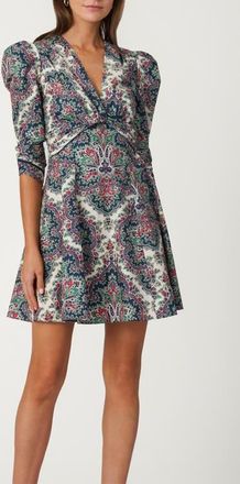 Shoshanna Harbor Tile Print Natalya Dress in Navy/cherry at Nordstrom, Size 10