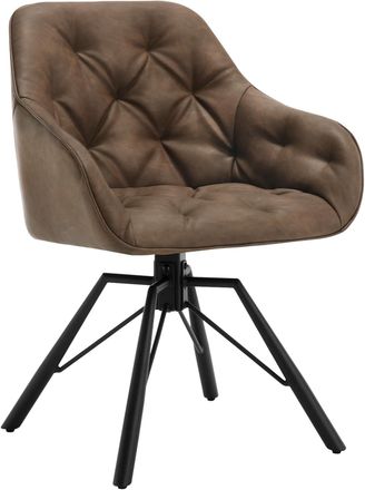 Woltu 1x Sill&oacute;n/silla De Comedor Acolchada Giratoria 360&deg; Moderna De Espera En Elegante Pu Con Reposabrazos, Marr&oacute;n - Woltu