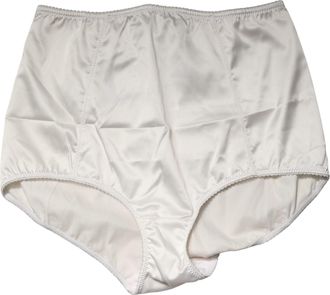 Dolce & Gabbana Womens White Silk Blend High Waist Girdle Panty Underwear Elastane Clothing
