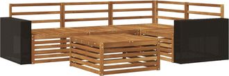 vidaXL Conjunto De Sof&aacute;s De Exterior 5 Uds. Natural Vidaxl