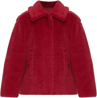 Max Mara Cropped Teddy Coat - Dames - Jassen - Rood - 2XS - Wol - Jassen